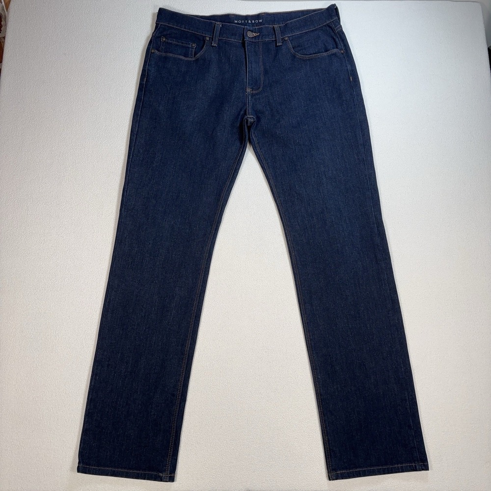 Mott & Bow Slim Broome Jeans Men's 36x33* Indigo Blue Stretch Denim